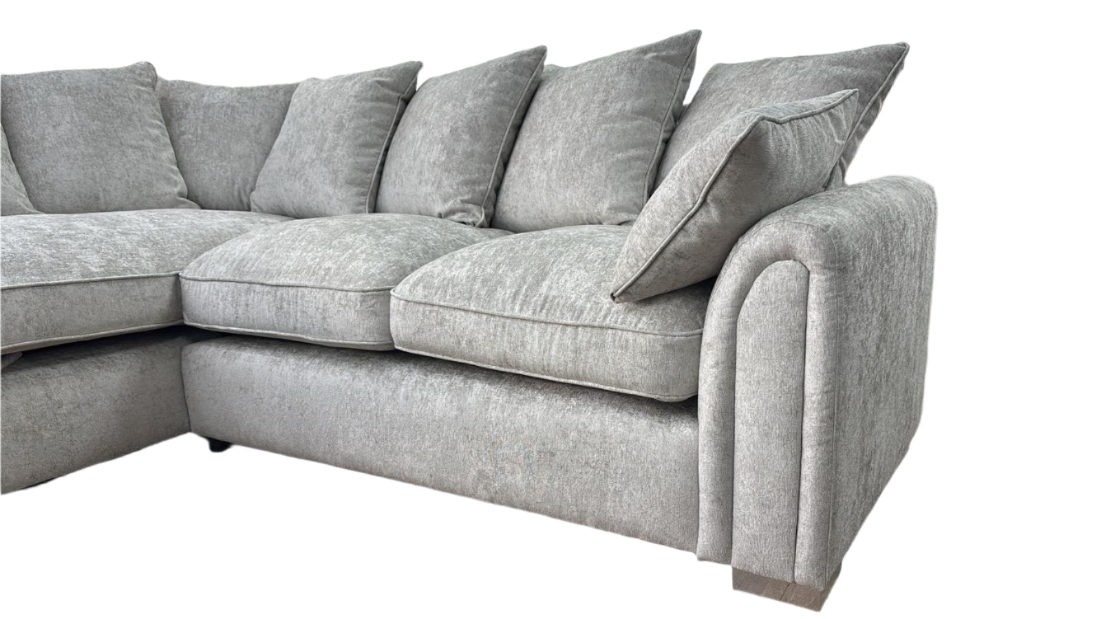 Chiswick Left Hand Facing Sofa Silver With Footstool