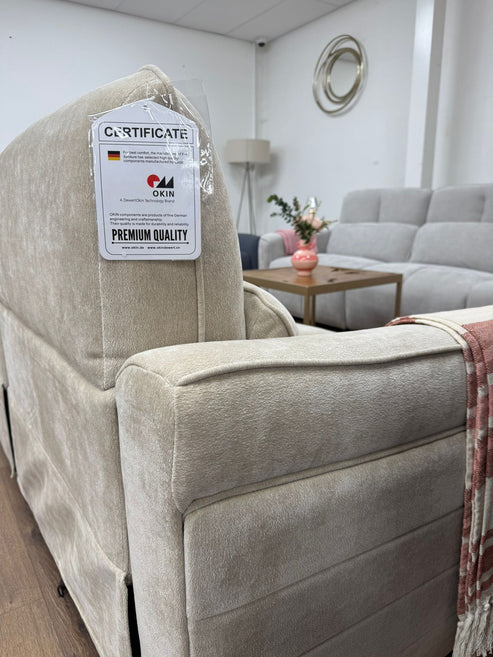 Soho Electric Recliner Sofa Beige 3 Seater