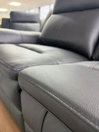 Boston Genuine Leather Electric Recliner Sofa Black 2 Seater