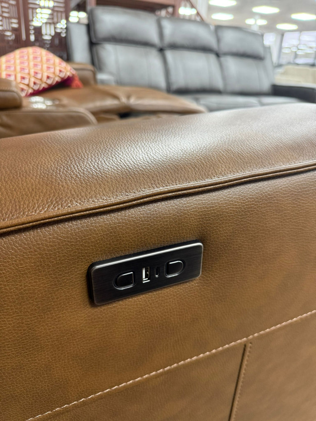 Barcelona Electric Recliner Sofa Brown 2 Seater