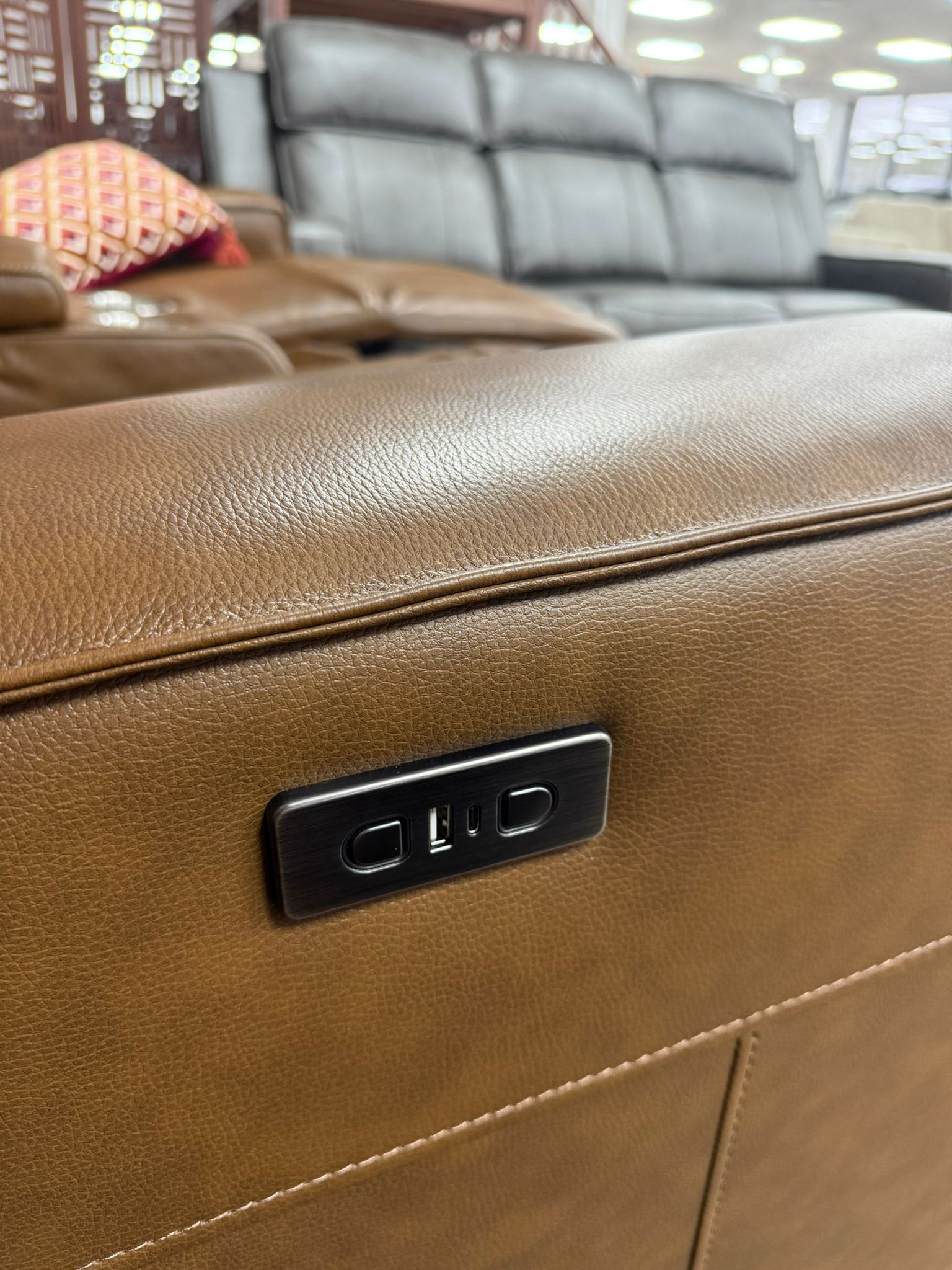 Barcelona Electric Recliner Sofa Brown 2 Seater