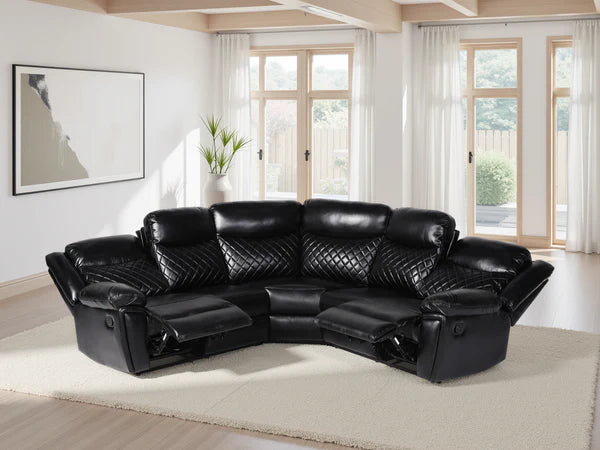 Myra Recliner Sofa Black Large Corner