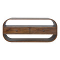 Chestnut Curved Edge Media Unit with 2 Drawers
