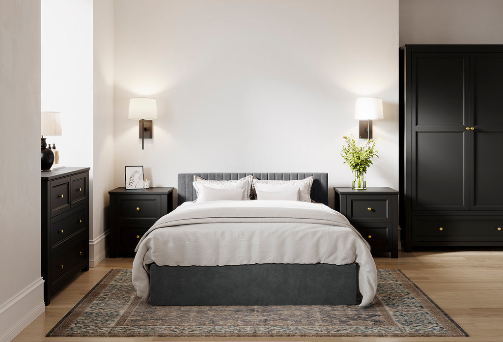 IVES BLACK 2 DOOR WARDROBE