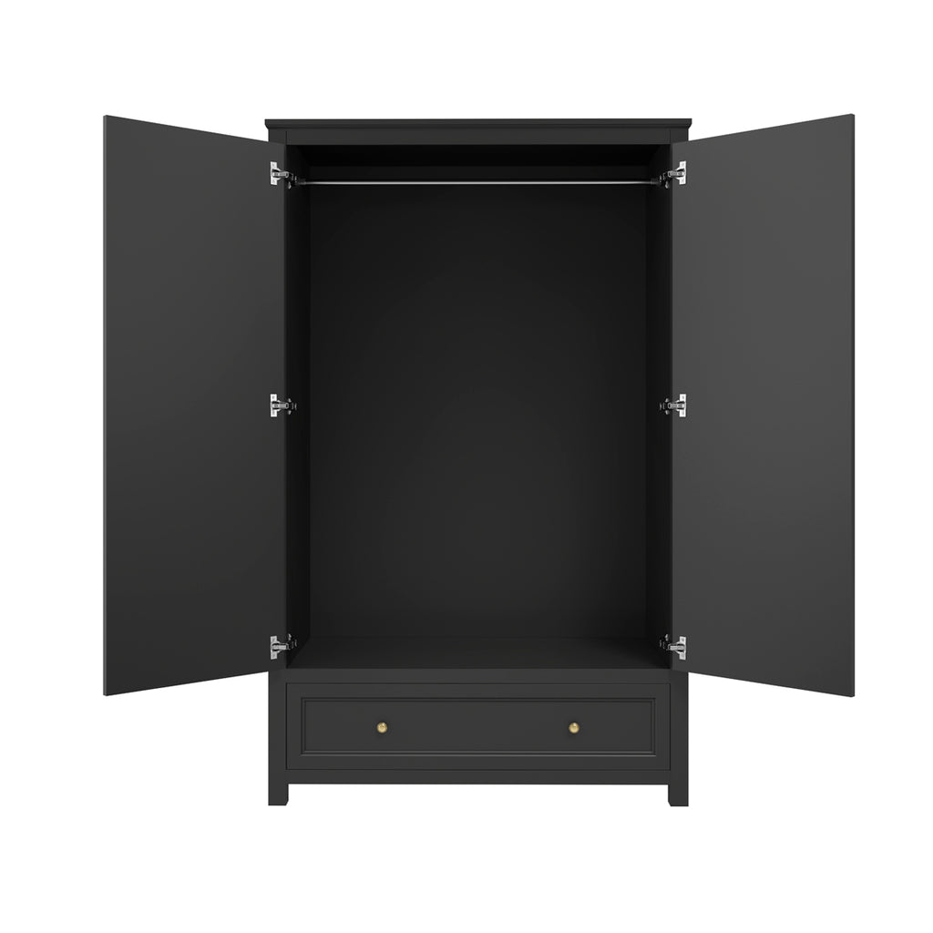 IVES BLACK 2 DOOR WARDROBE
