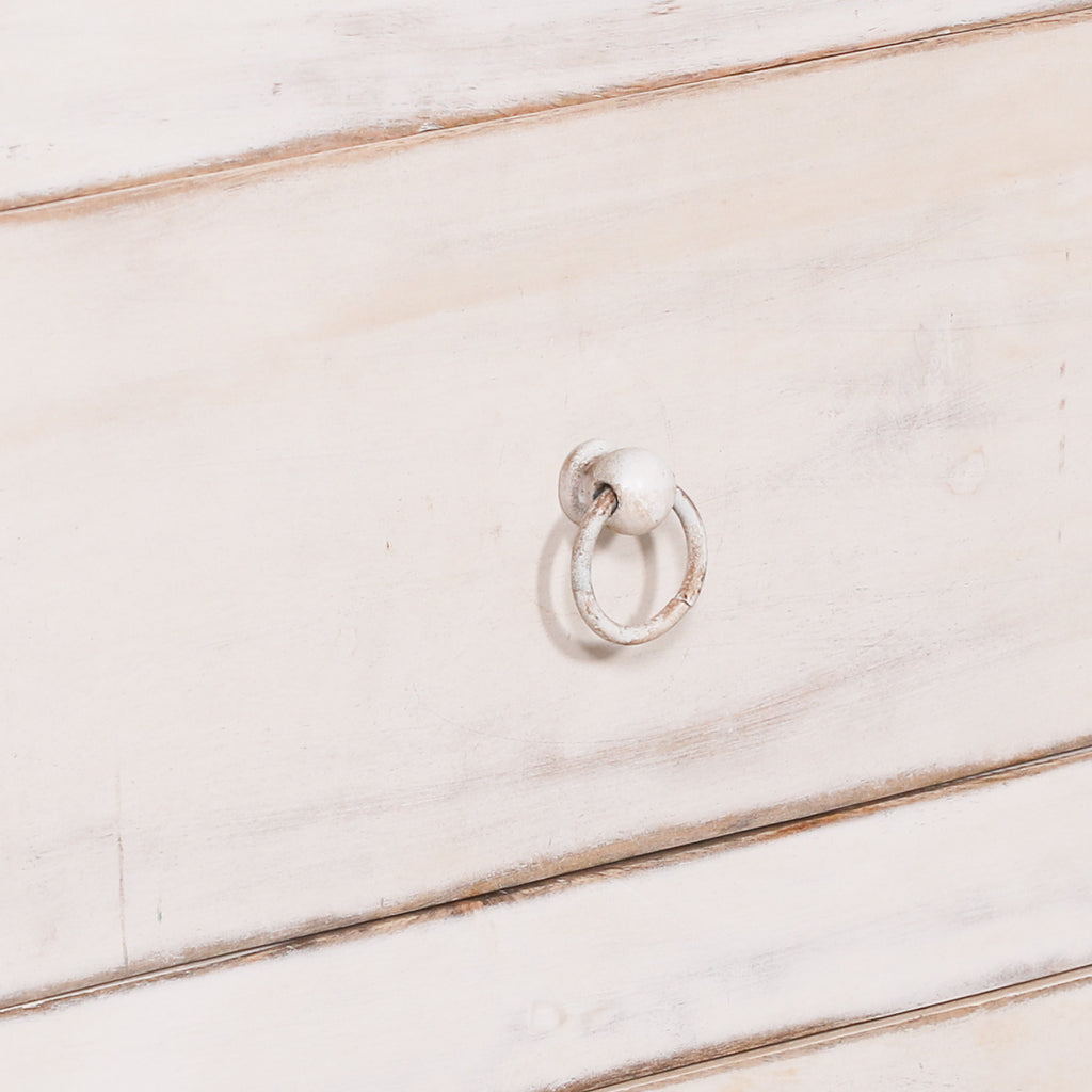 White Distressed Oriental Sideboard