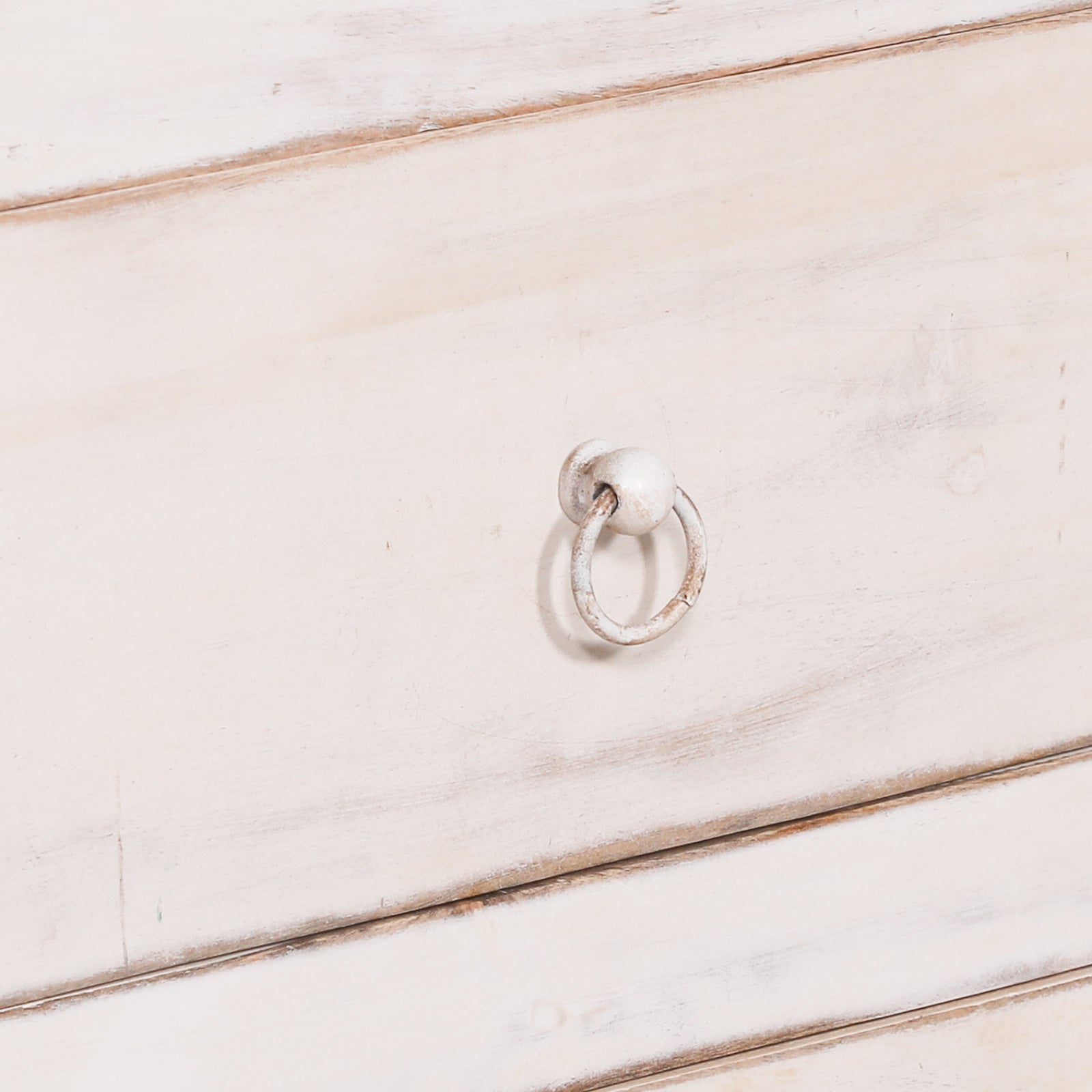 White Distressed Oriental Sideboard