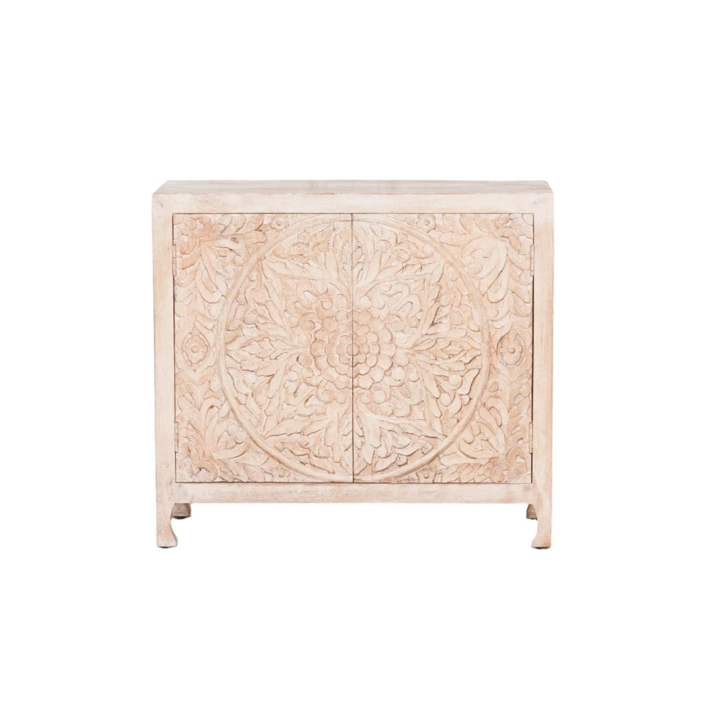 Ornate Wooden 2 Door Cupboard