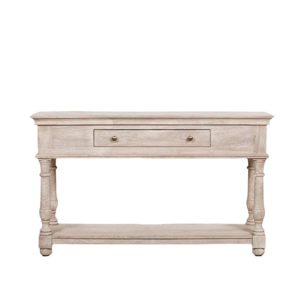 Acacia Wooden Console with Single Drawer
