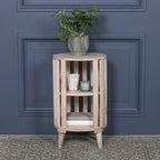 Blanchie Wooden Slated Bedside Table