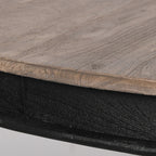 Black Wooden Round Column Dining Table