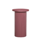 Ribbed Damson Round Side Occasional Table