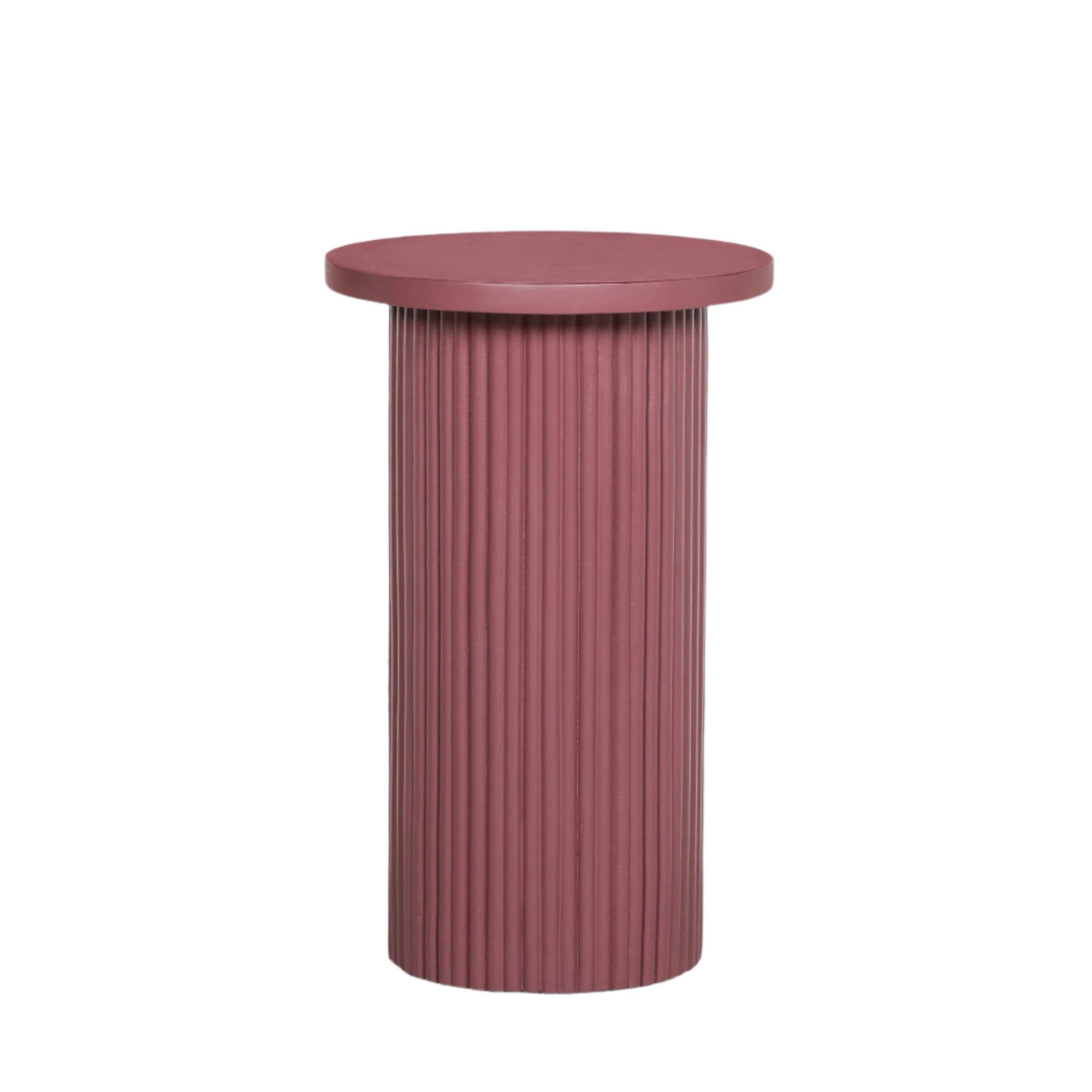 Ribbed Damson Round Side Occasional Table