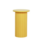 Ribbed Yellow Round Side Occasional Table