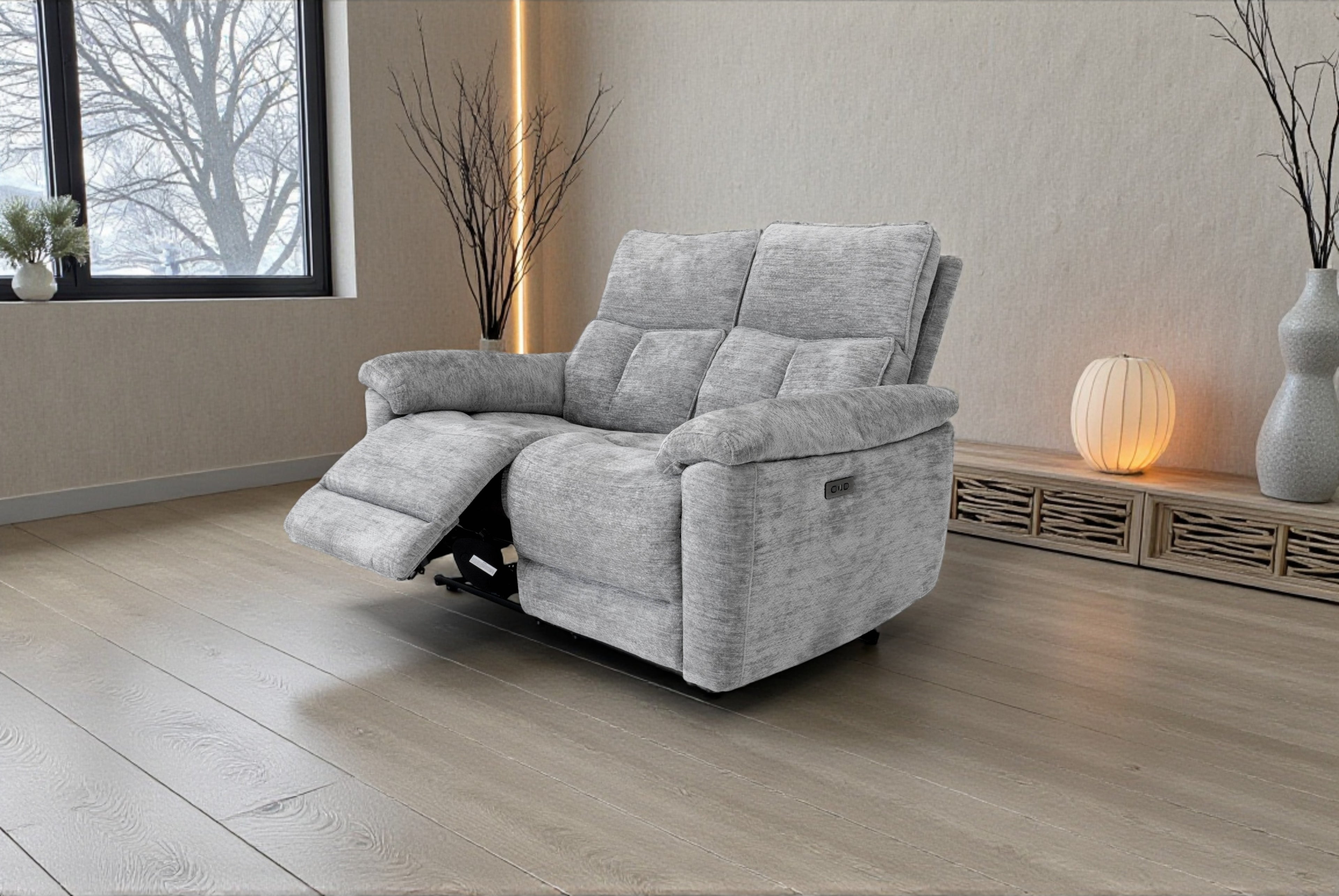 Klint Grez Lay-Z-Boy Style Fabric Power Recliner 2 Seater Sofa