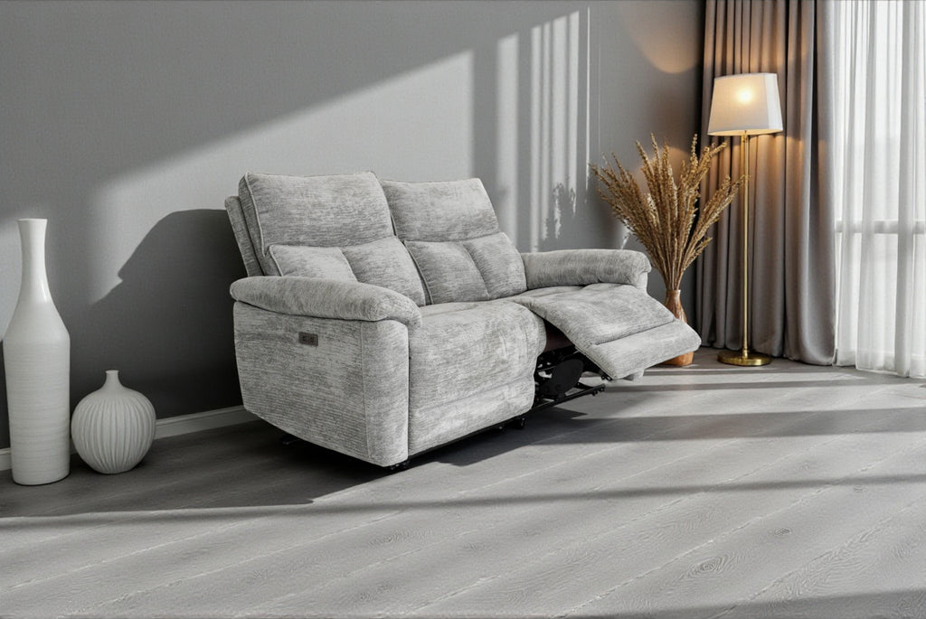 Klint Grez Lay-Z-Boy Style Fabric Power Recliner 3 Seater Sofa