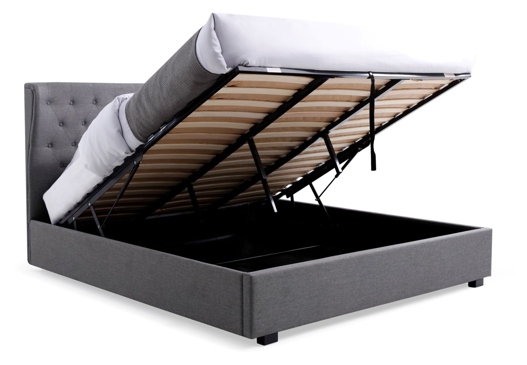 Grey King Size Kensington Ottoman Bed