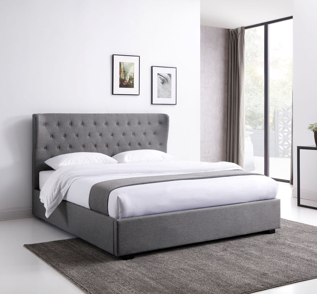 Grey King Size Kensington Ottoman Bed