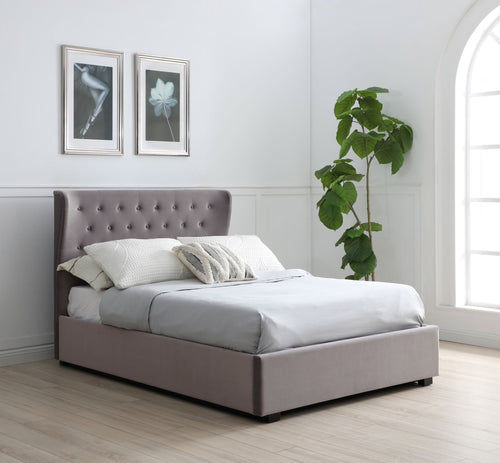 Athena Grey Velvet Super King Kensington Ottoman Bed Velvet