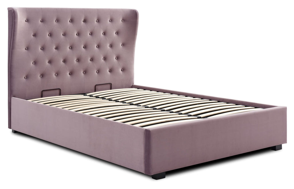 Athena Heather Velvet Super King Kensington Ottoman Bed Velvet