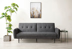 Themis Grey Soft Textured Weave Erik Sofa Bed