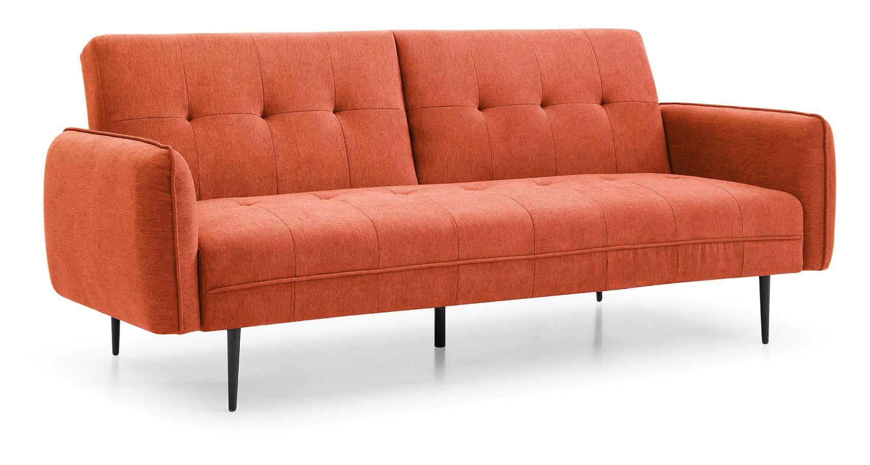 Themis Orange Soft Textured Weave Erik Sofa Bed