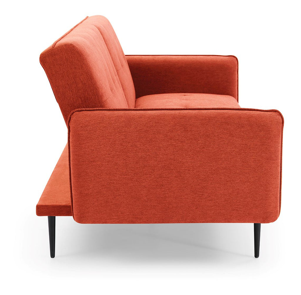 Themis Orange Soft Textured Weave Erik Sofa Bed