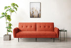 Themis Orange Soft Textured Weave Erik Sofa Bed