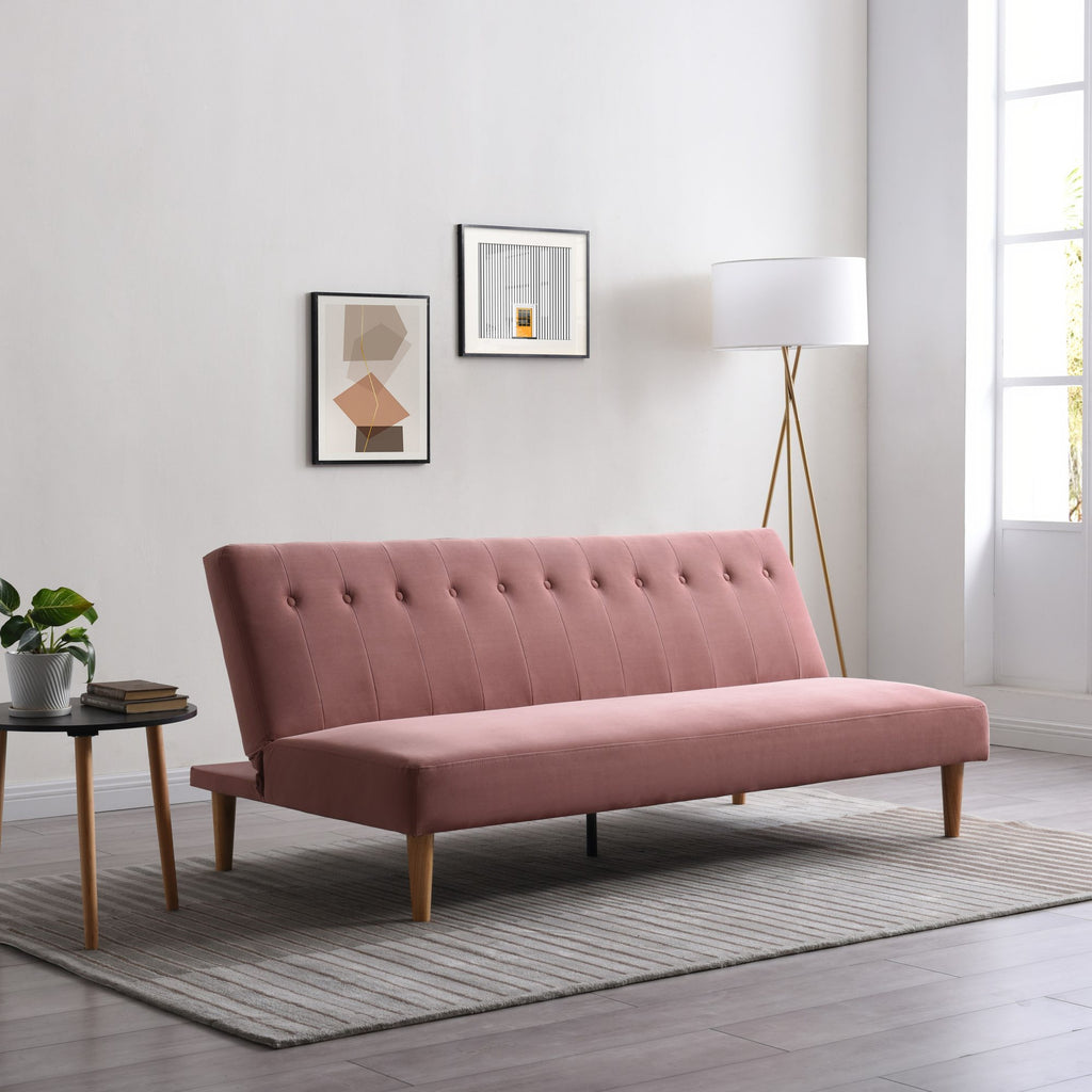 Athena Dusky Pink Velvet Corin Sofa Bed