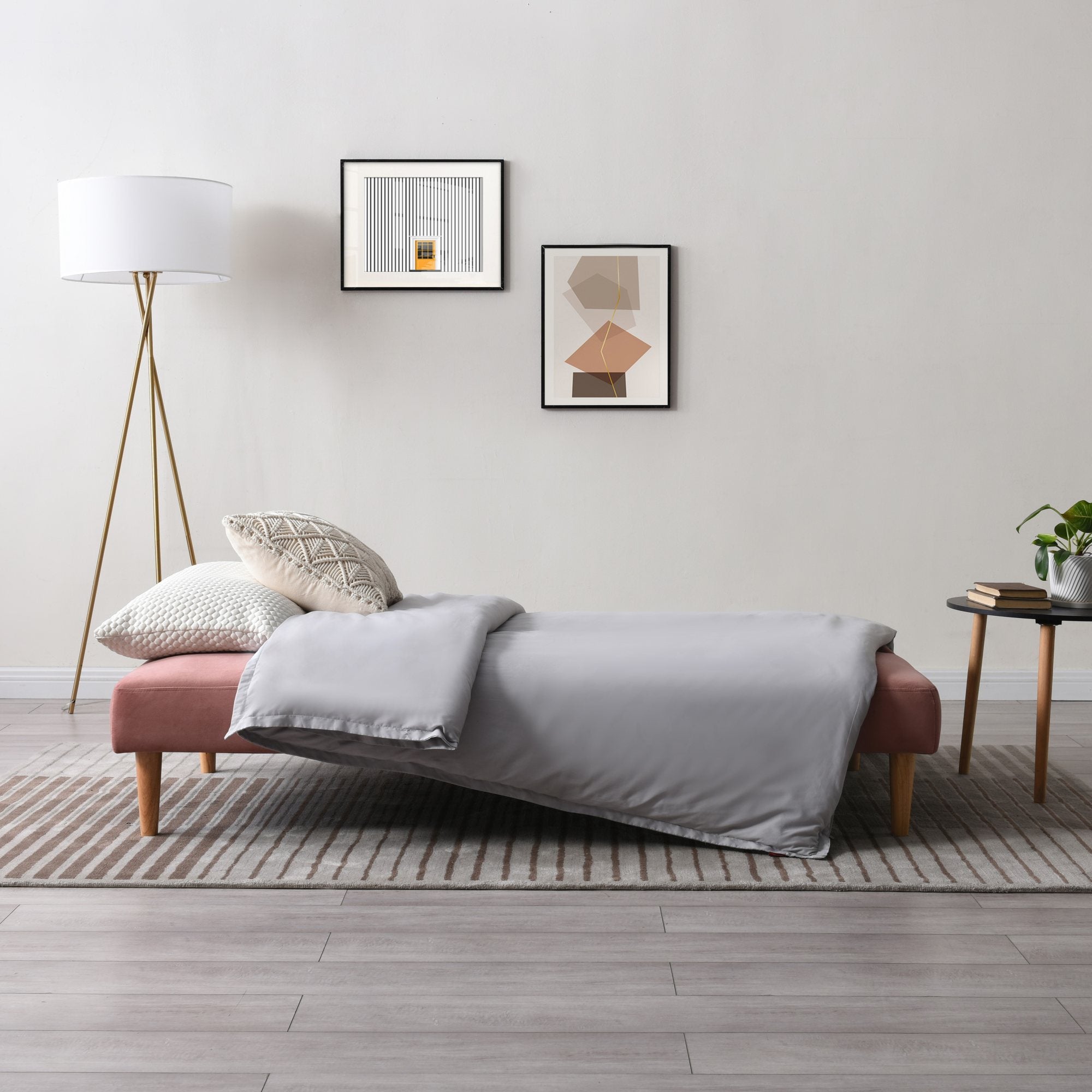 Athena Dusky Pink Velvet Corin Sofa Bed