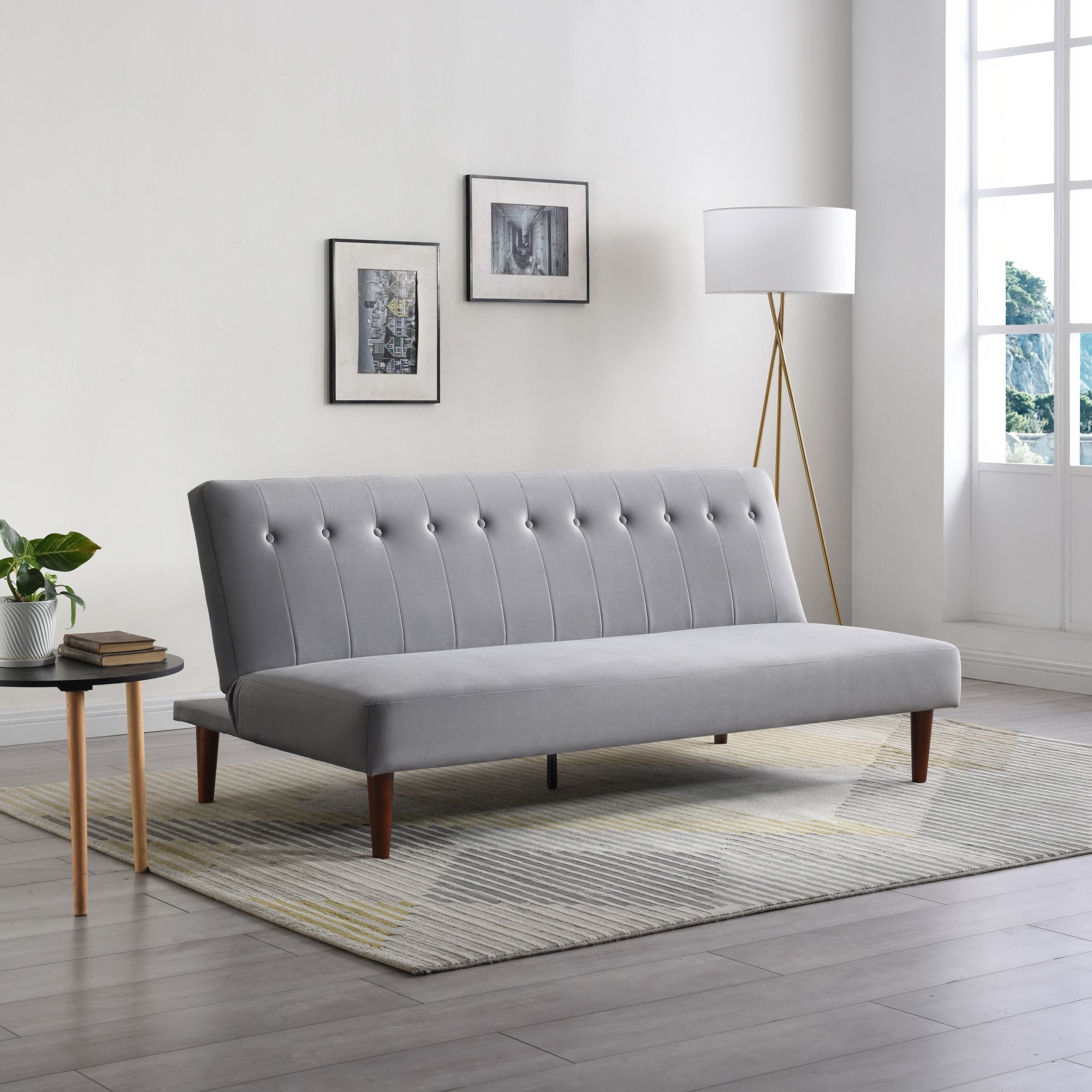 Athena Grey Velvet Corin Sofa Bed