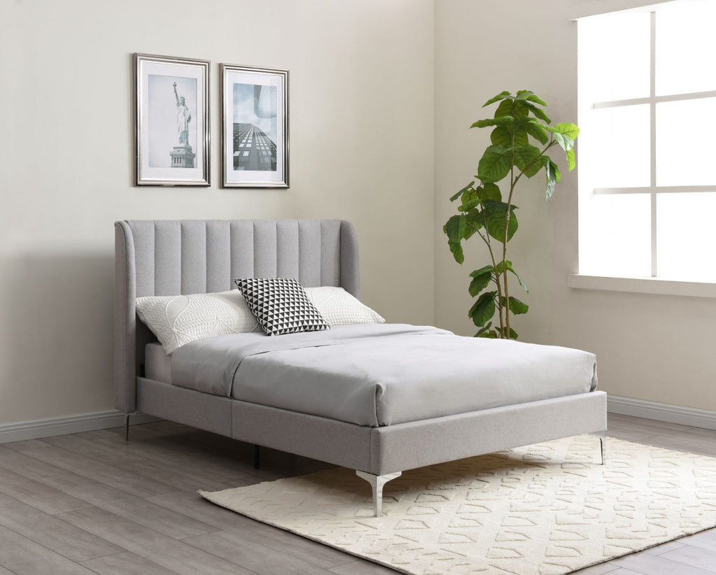 Neptune Grey Faux Wool Super King Avery Bed