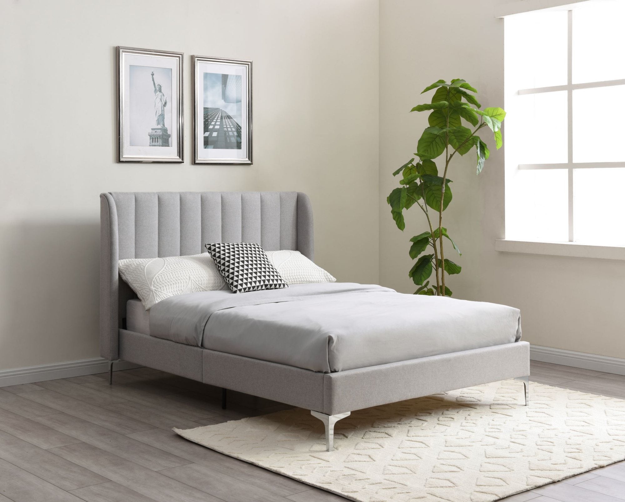 Neptune Grey Faux Wool Super King Avery Bed