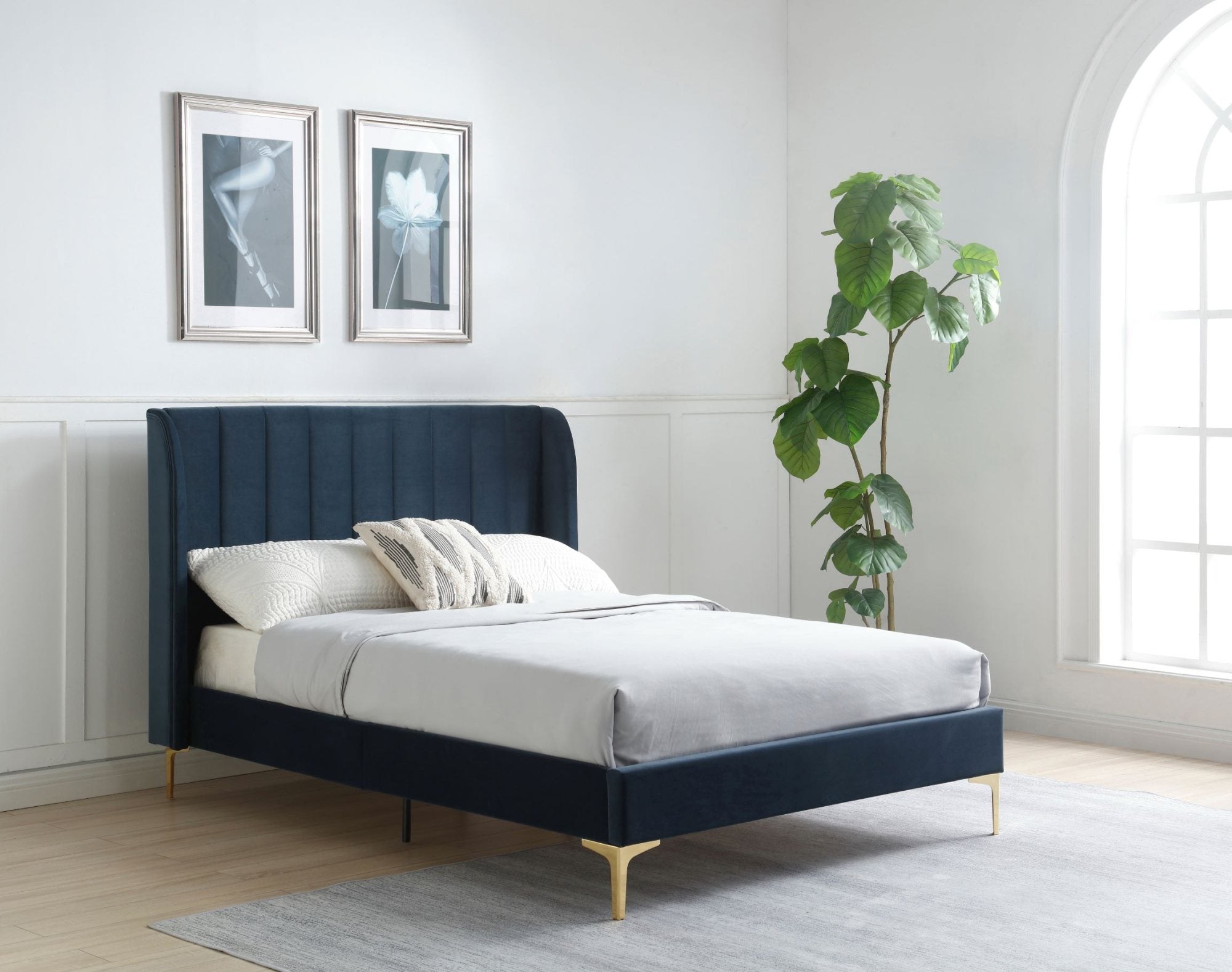 Athena Ink Velvet Super King Avery Bed