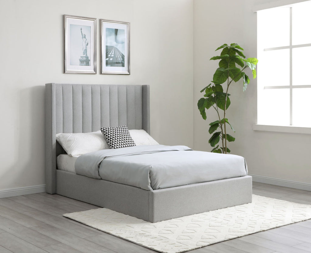 Neptune Grey Faux Wool Super King Emerson Multi-Lift Ottoman Bed