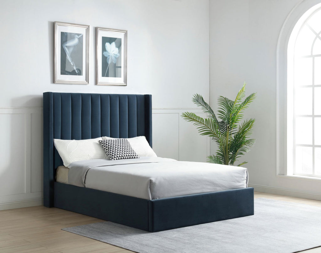 Athena Ink Velvet Super King Emerson Multi-Lift Ottoman Bed