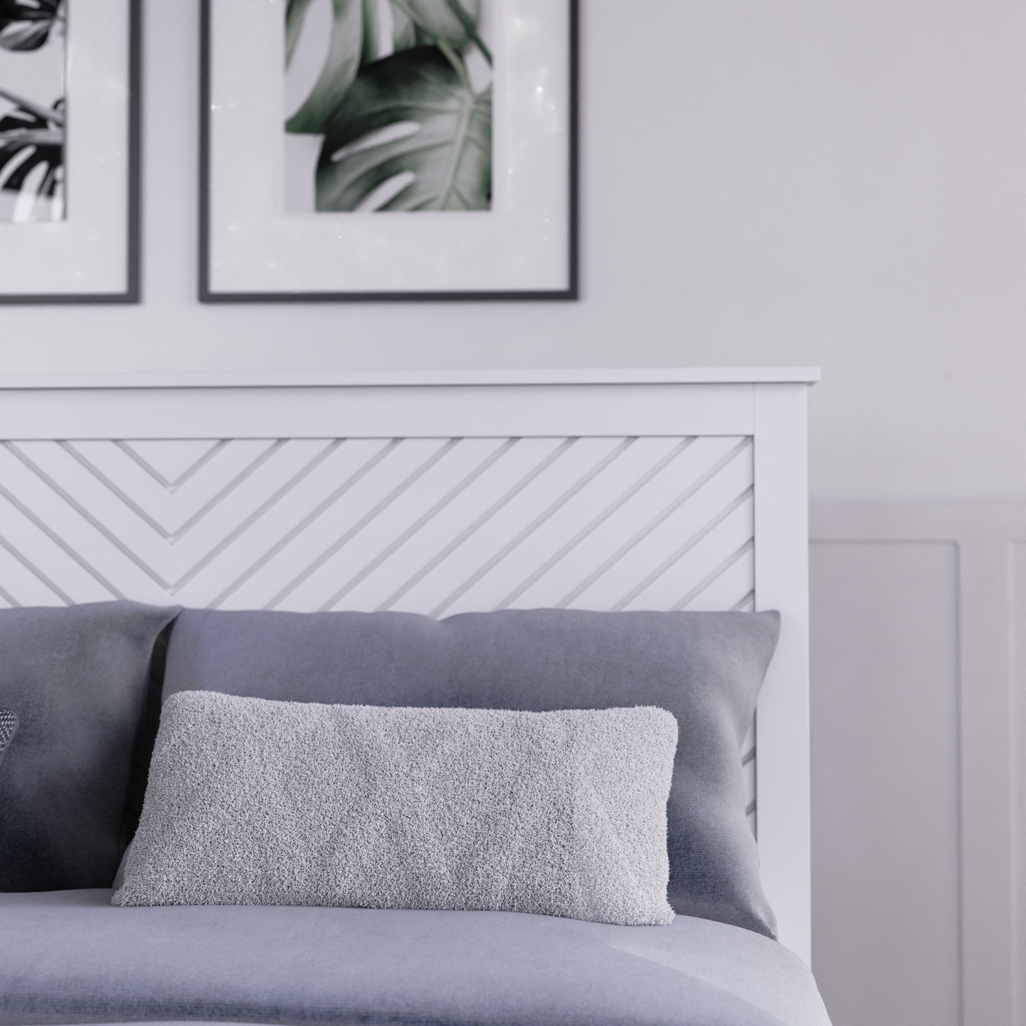King Size Painted Shaker Chevron Bed