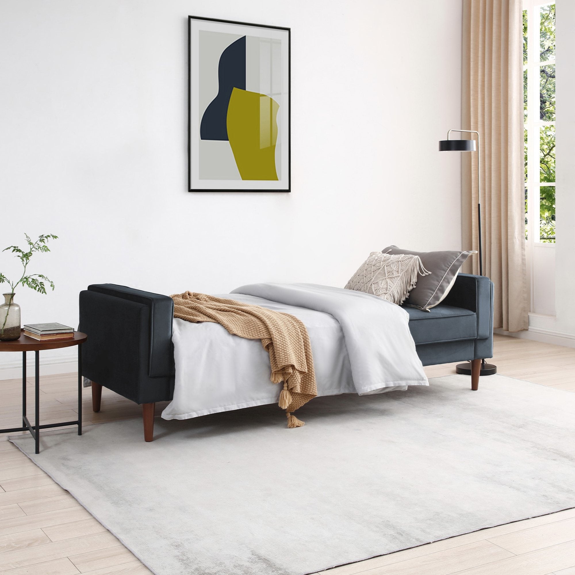 Athena Ink Velvet Paolo Sofa Bed