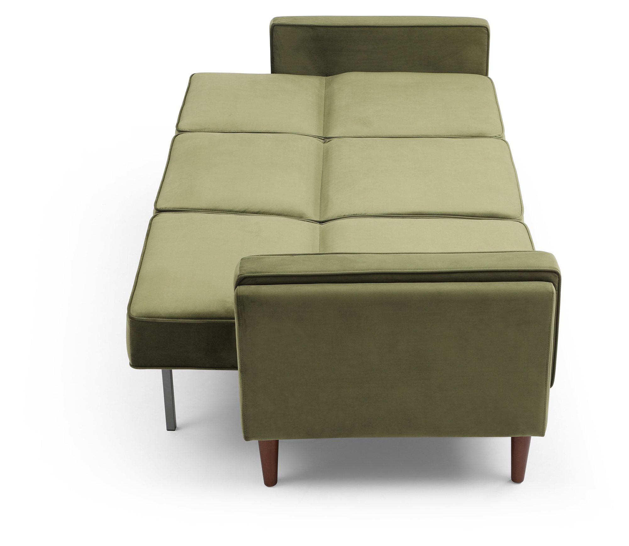 Athena Olive Green Velvet Paolo Sofa Bed