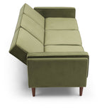 Athena Olive Green Velvet Paolo Sofa Bed