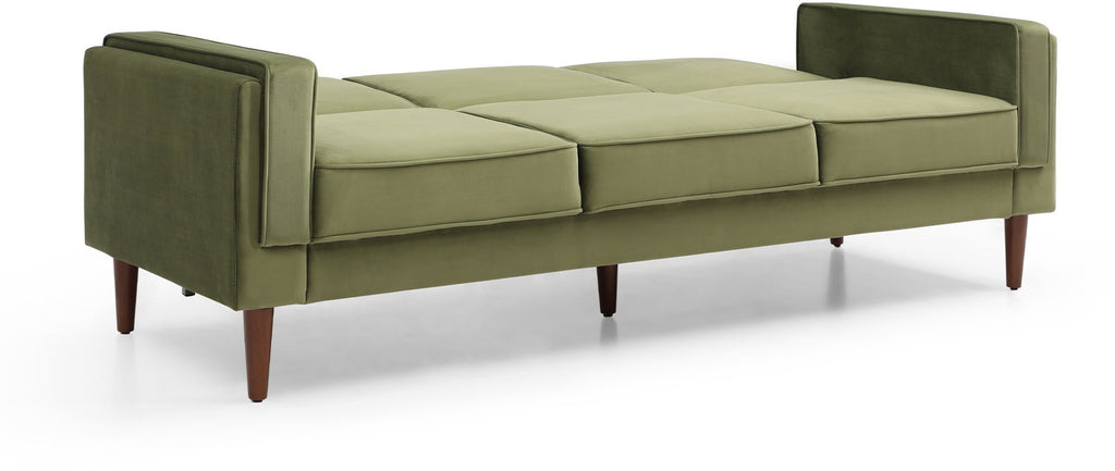 Athena Olive Green Velvet Paolo Sofa Bed