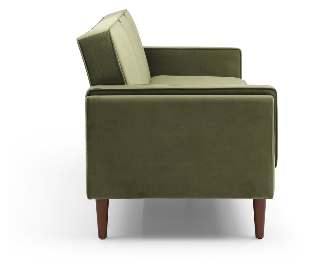 Athena Olive Green Velvet Paolo Sofa Bed