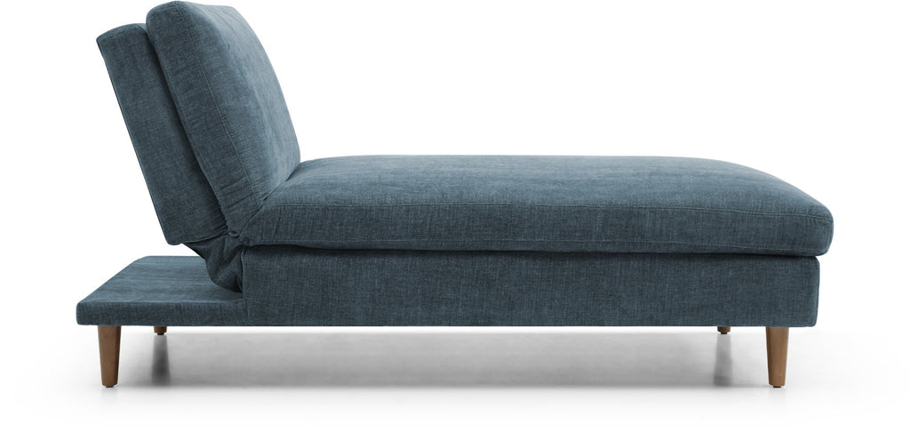 Eryx Navy Chenille Scott Chaise Sofa Bed