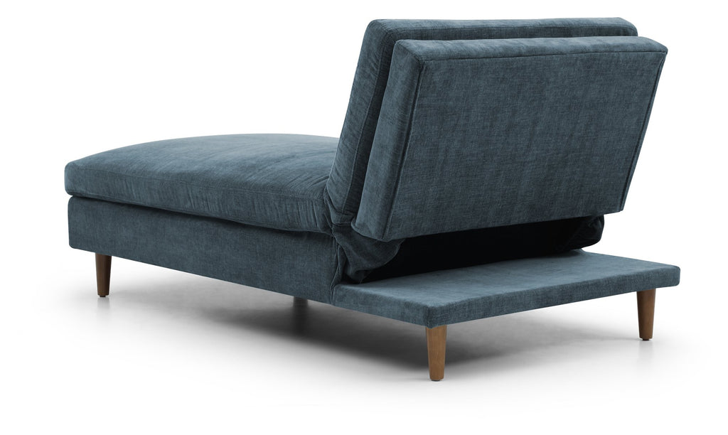 Eryx Navy Chenille Scott Chaise Sofa Bed