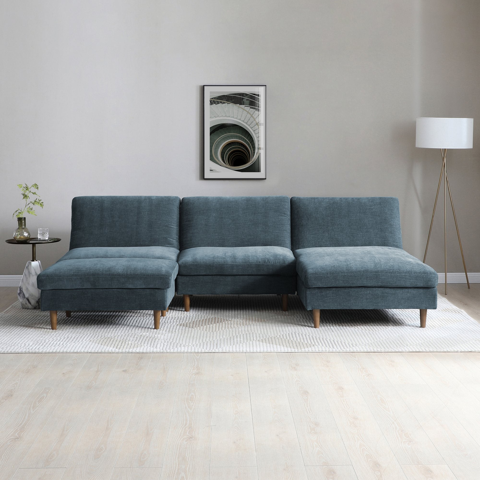 Eryx Navy Chenille Scott Click Clack Chair