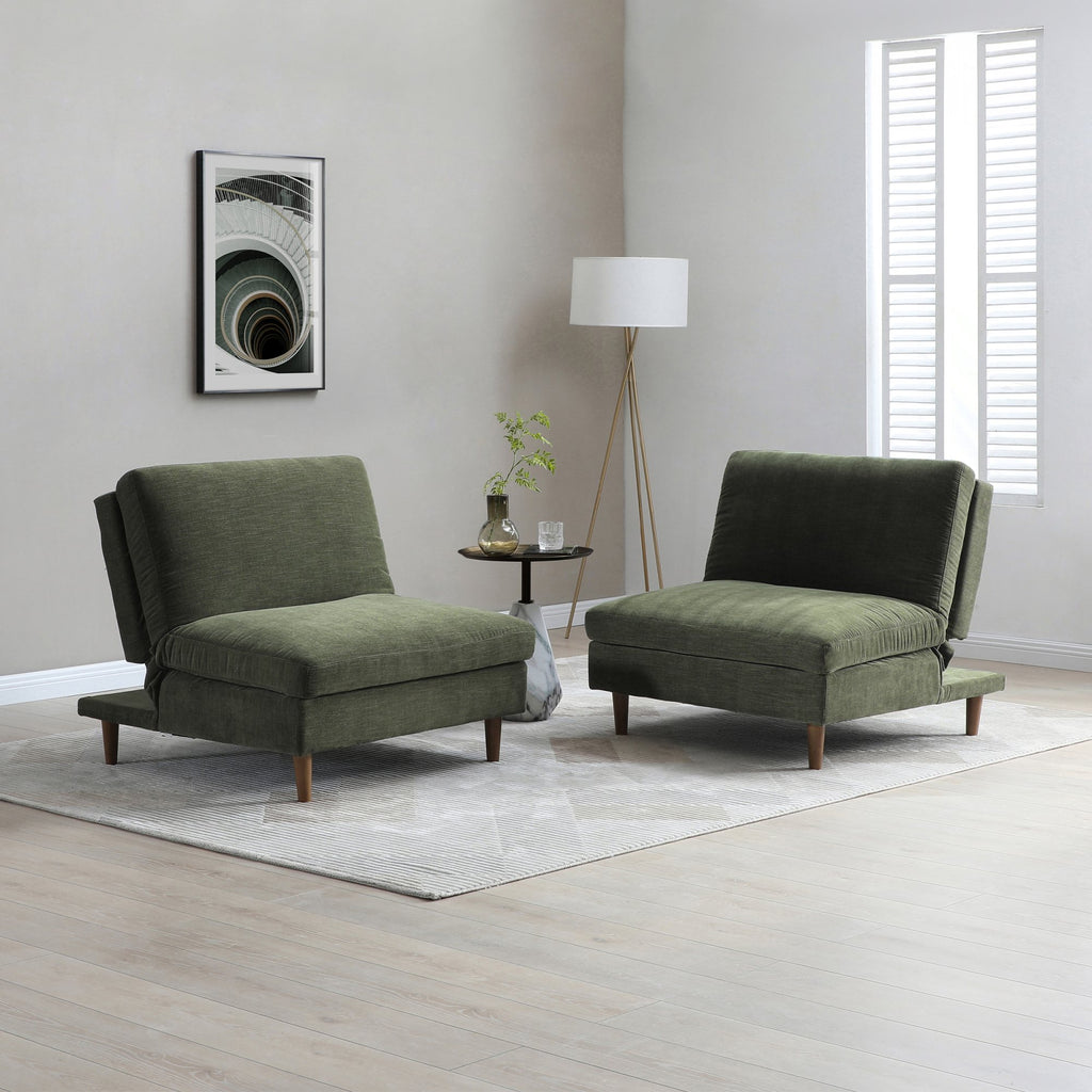 Eryx Olive Chenille Scott Click Clack Chair