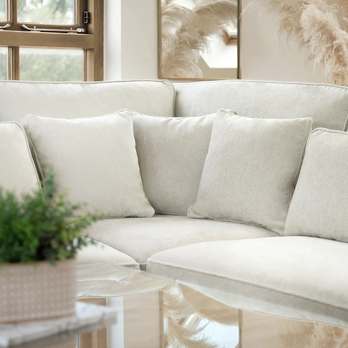 Kiana Modular Sofa Ivory Left Hand Facing Corner