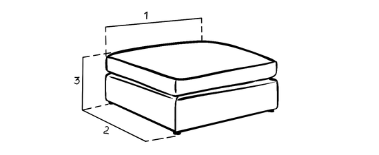 Kiana Modular Sofa Grey Footstool