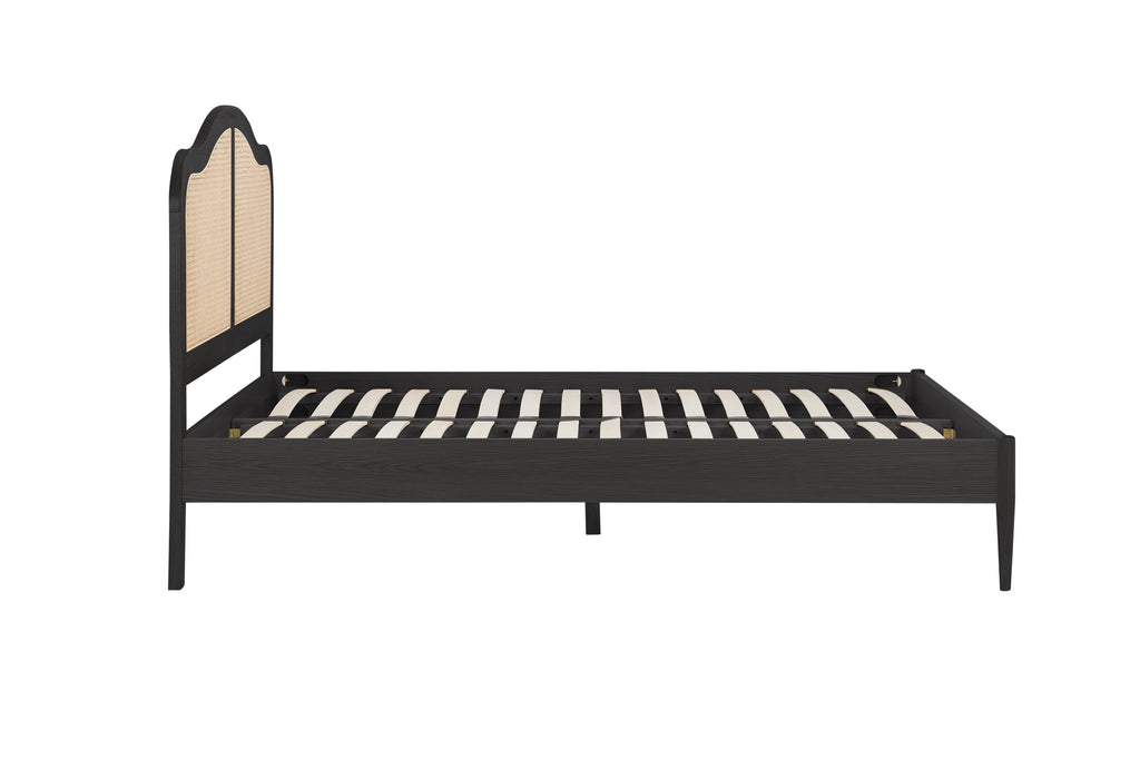 Leonie Rattan KIng Size Bed Black