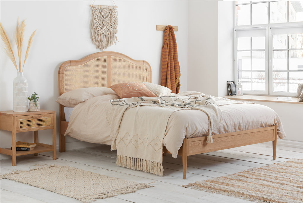 Leonie Rattan Super King Bed Oak